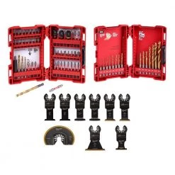 Milwaukee SHOCKWAVE Impact Duty Alloy Steel Screw Driver Bit Set with Titanium Drill Bit Set and Oscillating Blades (74-Piece)