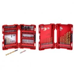 Milwaukee SHOCKWAVE Impact Duty Alloy Steel Screw Driver Bit Set with Titanium SHOCKWAVE Drill Bit Kit (65-Piece)