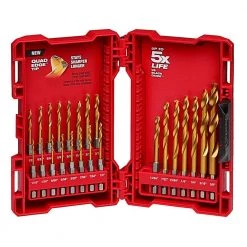 Milwaukee SHOCKWAVE Impact Duty Alloy Steel Screw Driver Bit Set and SHOCKWAVE Impact Duty Titanium Drill Bit Set (73-Piece) -Power Tools Accessories Sales Shop milwaukee drill bit combination sets 48 32 4024 48 89 4631 4f 1000