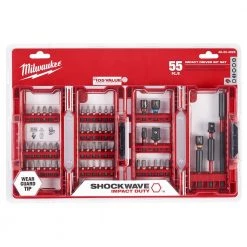 Milwaukee SHOCKWAVE Impact Duty Alloy Steel Screw Driver Bit Set (55-Piece) -Power Tools Accessories Sales Shop milwaukee drill bit combination sets 48 32 4028 a0 1000