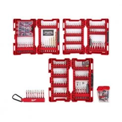Milwaukee SHOCKWAVE Impact Duty Alloy Steel Screw Driver Bit Set and Carabiner (195-Piece)
