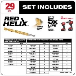 Milwaukee SHOCKWAVE IMPACT DUTY Titanium Drill Bit Set (29-Piece) -Power Tools Accessories Sales Shop milwaukee drill bit combination sets 48 89 4632 a0 1000