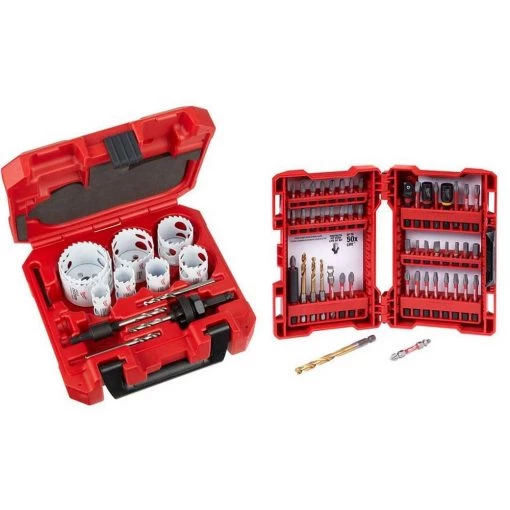 Milwaukee Hole Dozer Carbide Hole Saw Set with SHOCKWAVE Impact Duty Driver Steel Bit Set (62-Piece) -Power Tools Accessories Sales Shop milwaukee hole saws bits 49 22 3090 48 32 4024 64 1000