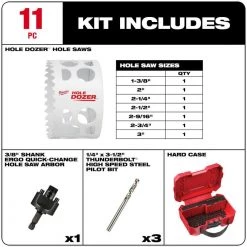 Milwaukee Hole Dozer General Purpose Bi-Metal Hole Saw Set (11-Piece) -Power Tools Accessories Sales Shop milwaukee hole saws bits 49 22 4020 40 1000