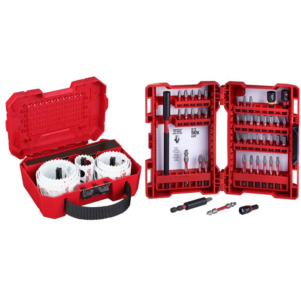 Milwaukee Hole Dozer General Purpose Bi-Metal Hole Saw Set with Screw Driver Bit Set (56-Piece) 1 Milwaukee Hole Dozer General Purpose Bi-Metal Hole Saw Set with Screw Driver Bit Set (56-Piece)