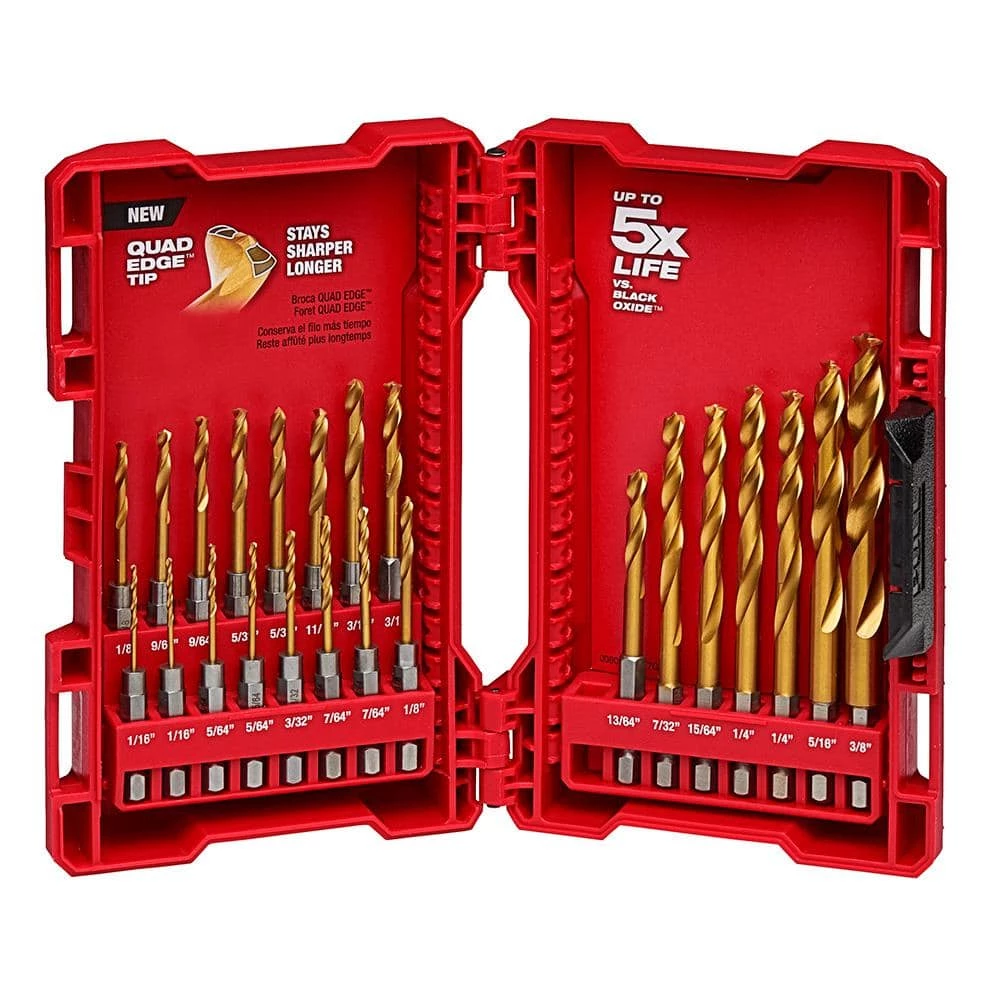Milwaukee Hole Dozer General Purpose Bi-Metal Hole Saw Set and SHOCKWAVE IMPACT DUTY Titanium Drill Bit Set (44-Piece) 10 Milwaukee Hole Dozer General Purpose Bi-Metal Hole Saw Set and SHOCKWAVE IMPACT DUTY Titanium Drill Bit Set (44-Piece) - Image 10