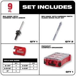 Milwaukee Hole Dozer Bi-Metal General Purpose Hole Saws, BIG HAWG Carbide Hole Saw and Driver Bit Set w/PACKOUT Cases (119-Piece) 15 Milwaukee Hole Dozer Bi-Metal General Purpose Hole Saws, BIG HAWG Carbide Hole Saw and Driver Bit Set w/PACKOUT Cases (119-Piece) -Power Tools Accessories Sales Shop milwaukee hole saws bits 49 22 5606 49 56 9295 48 32 4082 40 1000
