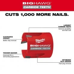 Milwaukee 1-3/8 in. Big Hawg Carbide Hole Saw -Power Tools Accessories Sales Shop milwaukee hole saws bits 49 56 9200 40 1000