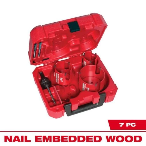Milwaukee BIG HAWG Carbide Hole Saw Kit (7-Piece) -Power Tools Accessories Sales Shop milwaukee hole saws bits 49 56 9280 64 1000