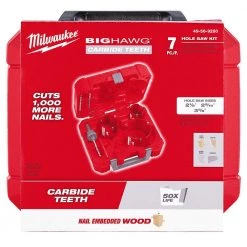 Milwaukee BIG HAWG Carbide Hole Saw Kit (7-Piece) -Power Tools Accessories Sales Shop milwaukee hole saws bits 49 56 9280 66 1000