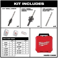 Milwaukee BIG HAWG Carbide Hole Saw Kit (10-Piece) with Hole Dozer General Purpose Bi-Metal Hole Saw Set (20-Piece) -Power Tools Accessories Sales Shop milwaukee hole saws bits 49 56 9290 49 22 4170 40 1000