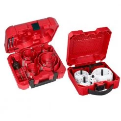 Milwaukee BIG HAWG Carbide Hole Saw Kit (10-Piece) with Hole Dozer General Purpose Bi-Metal Hole Saw Set (20-Piece)