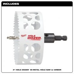 Milwaukee 4 in. HOLE DOZER Bi-Metal Hole Saw with 3/8 in. Arbor and Pilot Bit -Power Tools Accessories Sales Shop milwaukee hole saws bits 49 56 9685 40 1000