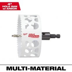 Milwaukee 4 in. HOLE DOZER Bi-Metal Hole Saw with 3/8 in. Arbor and Pilot Bit