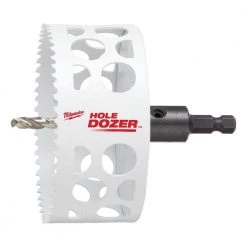 Milwaukee 4 in. HOLE DOZER Bi-Metal Hole Saw with 3/8 in. Arbor and Pilot Bit -Power Tools Accessories Sales Shop milwaukee hole saws bits 49 56 9685 fa 1000