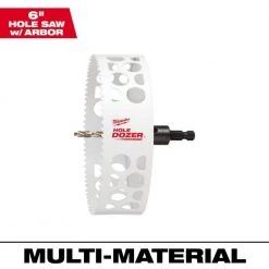 Milwaukee 6 in. Hole Dozer Bi-Metal Hole Saw with 3/8 in. Arbor and Pilot Bit