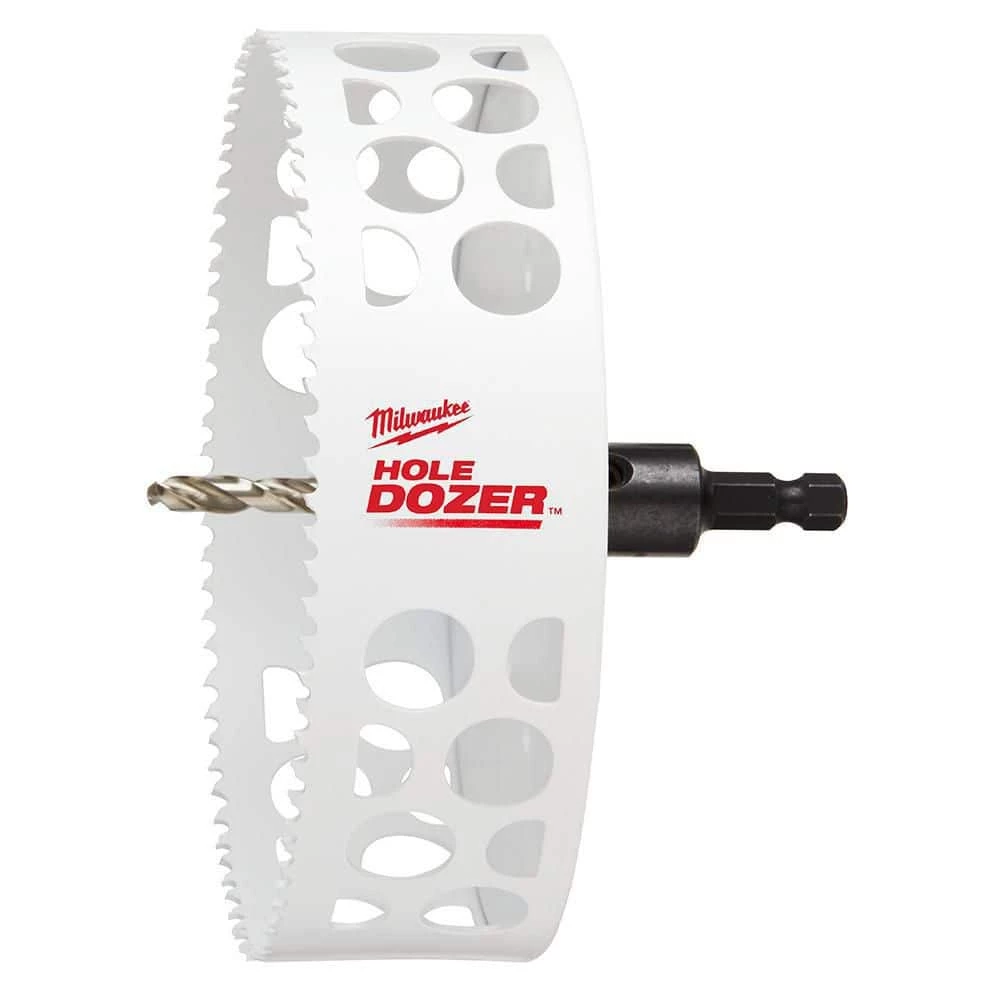 Milwaukee 6 in. Hole Dozer Bi-Metal Hole Saw with 3/8 in. Arbor and Pilot Bit 12 Milwaukee 6 in. Hole Dozer Bi-Metal Hole Saw with 3/8 in. Arbor and Pilot Bit - Image 12