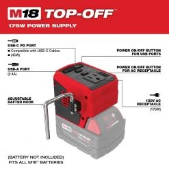 Milwaukee M18 Lithium-Ion Cordless PACKOUT Radio/Speaker with Built-In Charger with M18 175-Watt Powered Compact Inverter -Power Tools Accessories Sales Shop milwaukee jobsite audio 2950 20 2846 20 40 1000