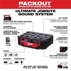 Milwaukee M18 Lithium-Ion Cordless PACKOUT Radio/Speaker with Built-In Charger 16 Milwaukee M18 Lithium-Ion Cordless PACKOUT Radio/Speaker with Built-In Charger -Power Tools Accessories Sales Shop milwaukee jobsite audio 2950 20 40 1000