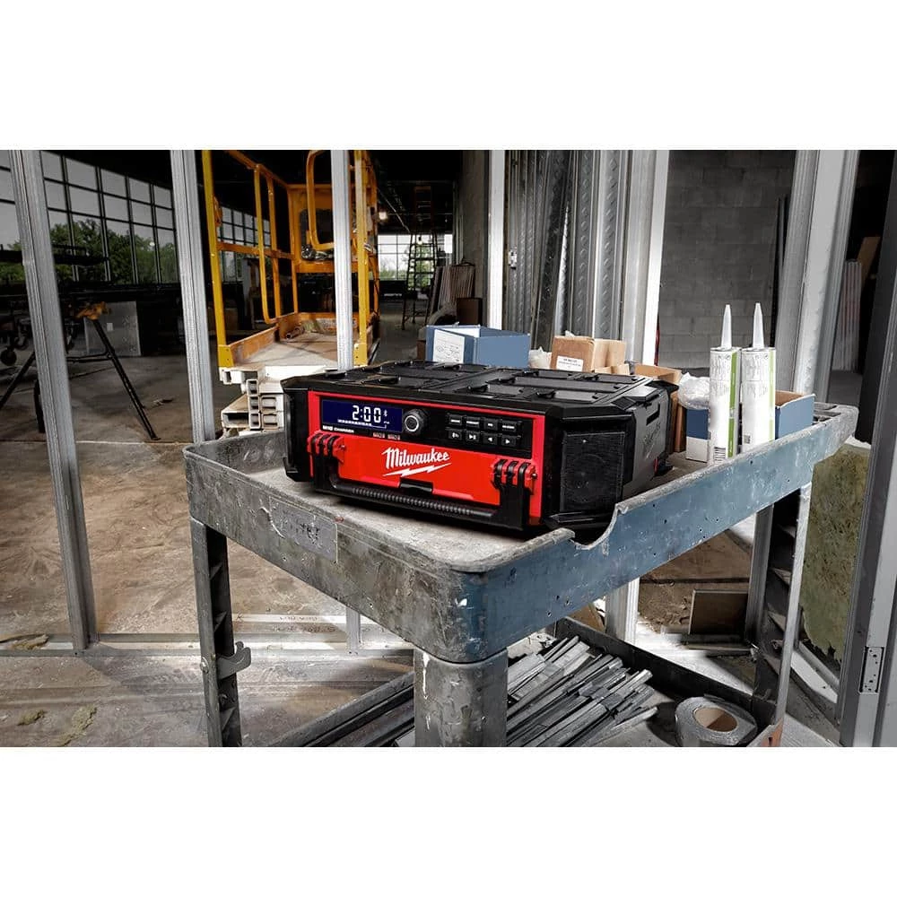 Milwaukee M18 Lithium-Ion Cordless PACKOUT Radio/Speaker with Built-In Charger 9 Milwaukee M18 Lithium-Ion Cordless PACKOUT Radio/Speaker with Built-In Charger - Image 9