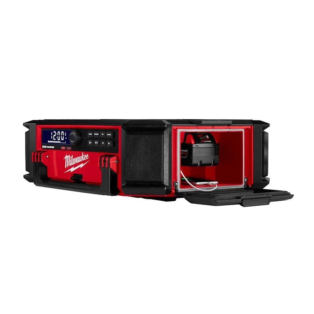 Milwaukee M18 Lithium-Ion Cordless PACKOUT Radio/Speaker with Built-In Charger 7 Milwaukee M18 Lithium-Ion Cordless PACKOUT Radio/Speaker with Built-In Charger - Image 7
