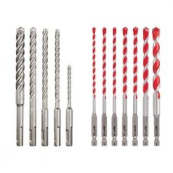 Milwaukee 4-Cutter SDS-PLUS Carbide Hammer Drill Bit Kit with SHOCKWAVE Carbide Hammer Drill Bit Kit (12-Piece)