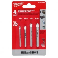 Milwaukee Carbide Natural Stone Bit Set (4-Pack) -Power Tools Accessories Sales Shop milwaukee masonry drill bits 48 20 8998 4f 1000
