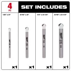 Milwaukee Carbide Natural Stone Bit Set (4-Pack) -Power Tools Accessories Sales Shop milwaukee masonry drill bits 48 20 8998 a0 1000