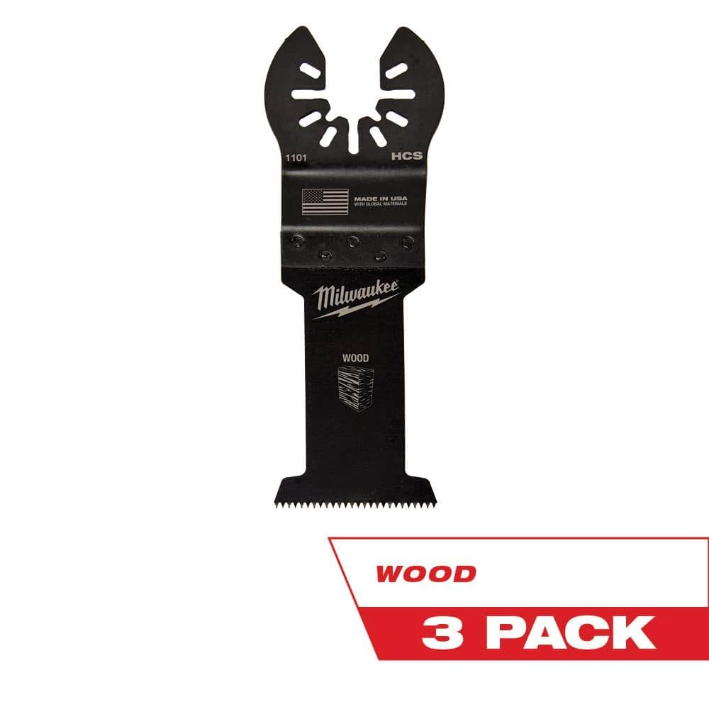 Milwaukee 1-3/8 in. High Carbon Steel Universal Fit Wood Cutting Multi-Tool Oscillating Blade (3-Pack) 11 Milwaukee 1-3/8 in. High Carbon Steel Universal Fit Wood Cutting Multi-Tool Oscillating Blade (3-Pack) - Image 11
