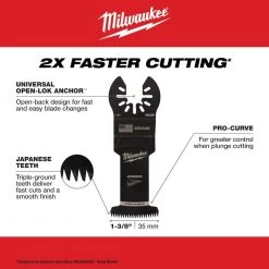 Milwaukee 1-3/8 in. High Carbon Steel Universal Fit Japanese Teeth Hardwood Cutting Multi-Tool Oscillating Blade (3-Pack) -Power Tools Accessories Sales Shop milwaukee oscillating tool attachments 49 25 1133 40 1000