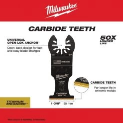 Milwaukee 1-3/8 in. Carbide Universal Fit Extreme Metal Cutting Multi-Tool Oscillating Blade (2-Pack) -Power Tools Accessories Sales Shop milwaukee oscillating tool attachments 49 25 1502 40 1000