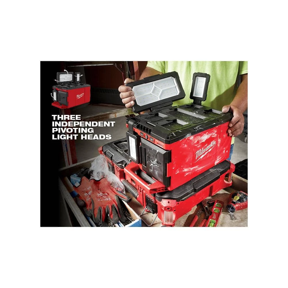 Milwaukee M18 18-Volt Lithium-Ion Cordless PACKOUT 3000 Lumens LED Light with Built-In Charger with (1) 5.0 Ah Battery 6 Milwaukee M18 18-Volt Lithium-Ion Cordless PACKOUT 3000 Lumens LED Light with Built-In Charger with (1) 5.0 Ah Battery - Image 6