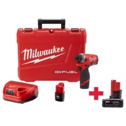 Milwaukee M12 FUEL 12-Volt Lithium-Ion Brushless Cordless 1/4 in. Hex Impact Driver Kit W/ M12 6.0Ah Battery