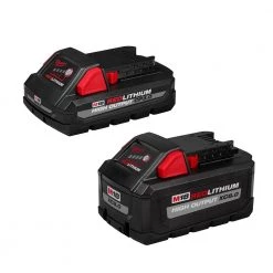 Milwaukee M18 18-Volt Lithium-Ion HIGH OUTPUT XC 8.0 Ah and 3 Ah Battery (2-Pack)