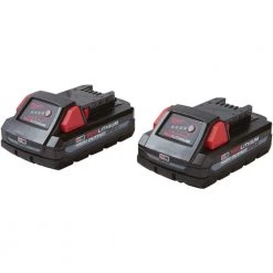 Milwaukee M18 18-Volt Lithium-Ion HIGH OUTPUT CP 3.0 Ah Battery Pack (2-Pack) w/9 in. 5 TPI AX Carbide Reciprocating Saw Blade -Power Tools Accessories Sales Shop milwaukee outdoor power batteries chargers 48 11 1837 48 00 5226 66 1000