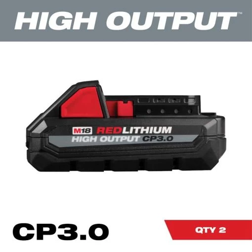 Milwaukee M18 18V Lithium-Ion HIGH OUTPUT CP 3.0Ah Battery Pack (2-Pack) -Power Tools Accessories Sales Shop milwaukee outdoor power batteries chargers 48 11 1837 64 1000