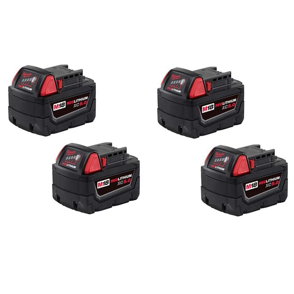 Milwaukee M18 18-Volt Lithium-Ion XC Extended Capacity Battery Pack 5.0Ah (4-Pack) 1 Milwaukee M18 18-Volt Lithium-Ion XC Extended Capacity Battery Pack 5.0Ah (4-Pack)