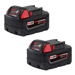 Milwaukee M18 18-Volt Lithium-Ion XC Extended Capacity 5.0 Ah Battery Pack (2-Pack) -Power Tools Accessories Sales Shop milwaukee outdoor power batteries chargers 48 11 1852 c3 1000
