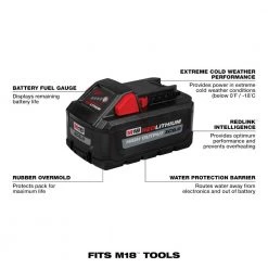 Milwaukee M18 18-Volt Lithium-Ion HIGH OUTPUT XC 8.0 Ah Battery -Power Tools Accessories Sales Shop milwaukee outdoor power batteries chargers 48 11 1880 40 1000 1