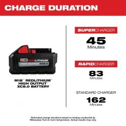 Milwaukee M18 18-Volt Lithium-Ion HIGH OUTPUT XC 8.0 Ah Battery -Power Tools Accessories Sales Shop milwaukee outdoor power batteries chargers 48 11 1880 66 1000