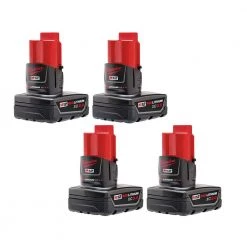 Milwaukee M12 12-Volt Lithium-Ion XC Extended Capacity 3.0 Ah Battery Pack (4-Pack)