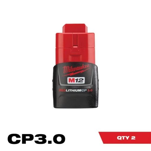 Milwaukee M12 12-Volt Lithium-Ion Compact Battery Pack 3.0Ah (2-Pack) -Power Tools Accessories Sales Shop milwaukee outdoor power batteries chargers 48 11 2430 64 1000
