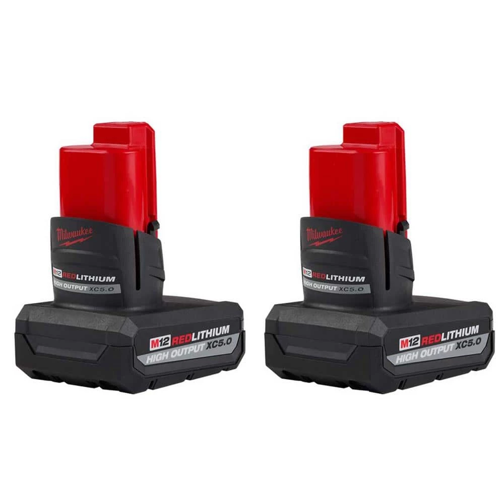 Milwaukee M12 12-Volt Lithium-Ion XC High Output 5 Ah Battery (2-Pack) 1 Milwaukee M12 12-Volt Lithium-Ion XC High Output 5 Ah Battery (2-Pack)