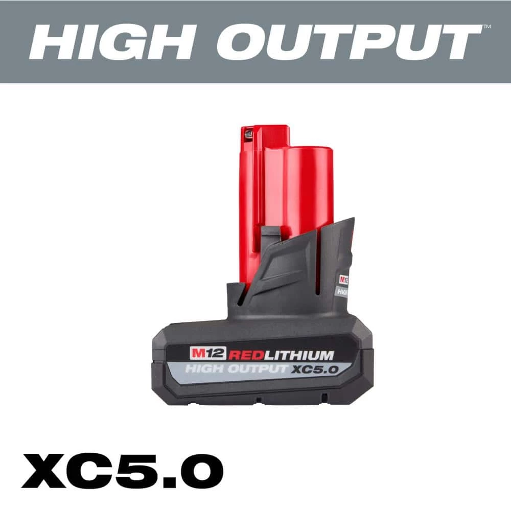 Milwaukee M12 12-Volt Lithium-Ion XC High Output 5.0 Ah Battery Pack 1 Milwaukee M12 12-Volt Lithium-Ion XC High Output 5.0 Ah Battery Pack