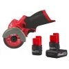 Milwaukee M12 12-Volt Lithium-Ion XC High Output 5.0 Ah Battery Pack W/High Output 2.5 Ah Battery Pack + 3 in. Cut Off Saw