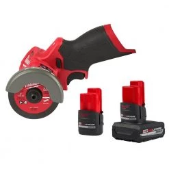 Milwaukee M12 12-Volt Lithium-Ion XC High Output 5.0 Ah Battery Pack W/High Output 2.5 Ah Battery Pack + 3 in. Cut Off Saw