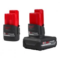 Milwaukee M12 12V Lithium-Ion XC High Output 5.0Ah Battery Pack W/High Output 2.5Ah Battery Pack