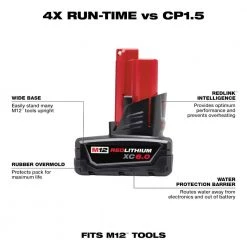 Milwaukee M12 12-Volt Lithium-Ion Extended Capacity Battery Pack Combo W/ 6.0Ah and 3.0Ah Batteries -Power Tools Accessories Sales Shop milwaukee outdoor power batteries chargers 48 11 2460 48 11 2430 40 1000