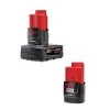Milwaukee M12 12-Volt Lithium-Ion Extended Capacity Battery Pack Combo W/ 6.0Ah and 3.0Ah Batteries