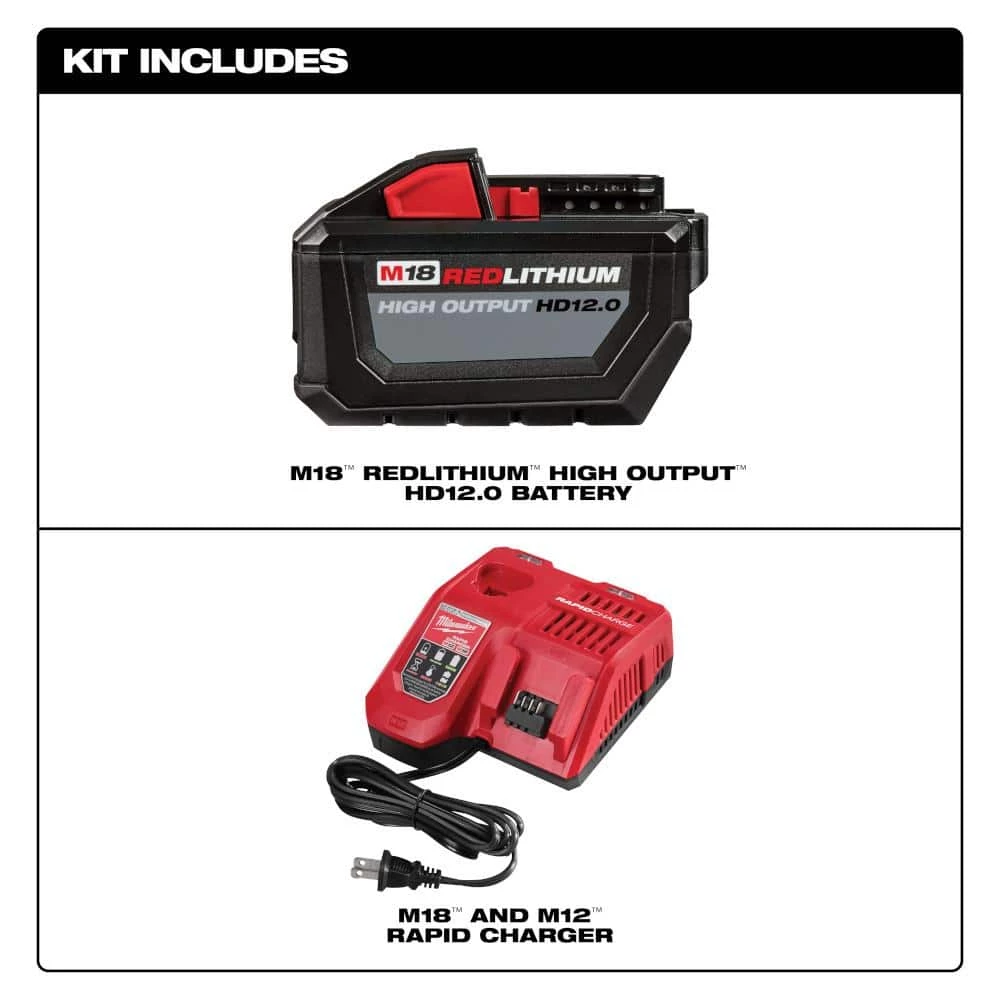 Milwaukee M18 18-Volt Lithium-Ion High Output Battery Pack 12.0 Ah and Rapid Charger Starter Kit 2 Milwaukee M18 18-Volt Lithium-Ion High Output Battery Pack 12.0 Ah and Rapid Charger Starter Kit - Image 2